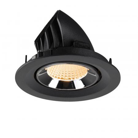 SLV 1009546 NUMINOS® GIMBLE M Deckeneinbauleuchte schwarz/chrom 2700K 40° CRI90 , Einbau Ø 12cm