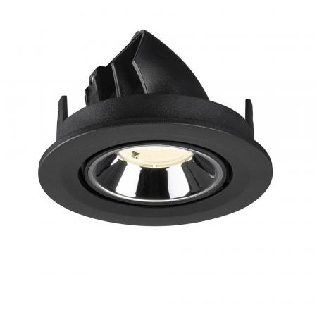 SLV 1009420 NUMINOS® GIMBLE S Deckeneinbauleuchte schwarz/chrom 4000K 40° CRI90 , Einbau Ø 9cm
