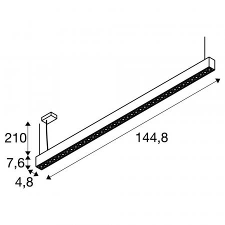 SLV 1010515 GLENOS PRO Pendelleuchte 1,5m DALI 4000K UGR16 weiß/schwarz