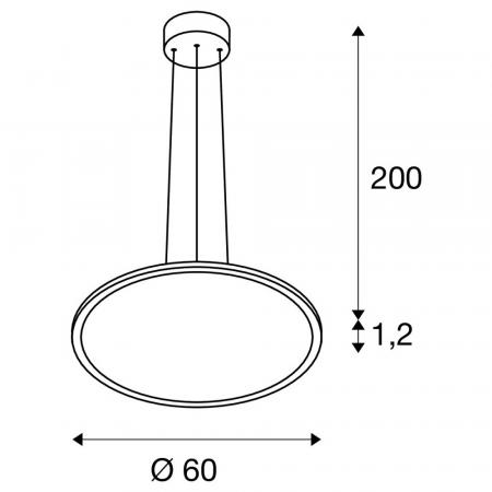 SLV 1010429 PANEL 60 – runde LED Pendelleuchte DALI 29W 3000/4000K grau UGR<19