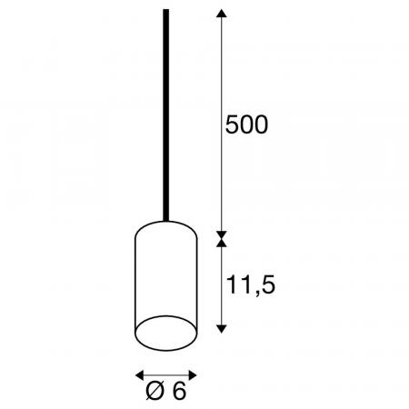 SLV 1010420 FITU PD Pendelleuchte ribbed Pendellänge 500 cm, 1 x max. 15 W, schwarz