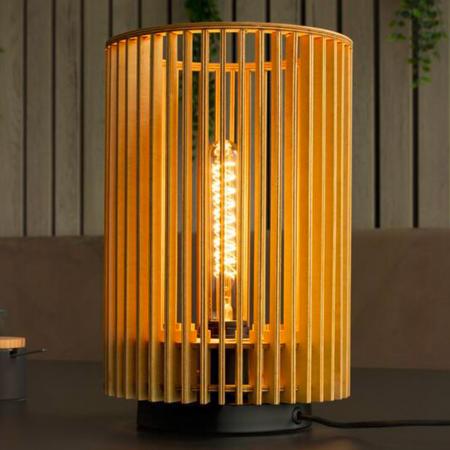 SLV 1010402 WUD TL – E27 Tischleuchte zylindrisch Holz beige 40W IP20