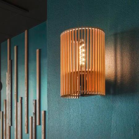 SLV WUD WL 1010401 – E27 Wandlampe zylindrisch Holz natur