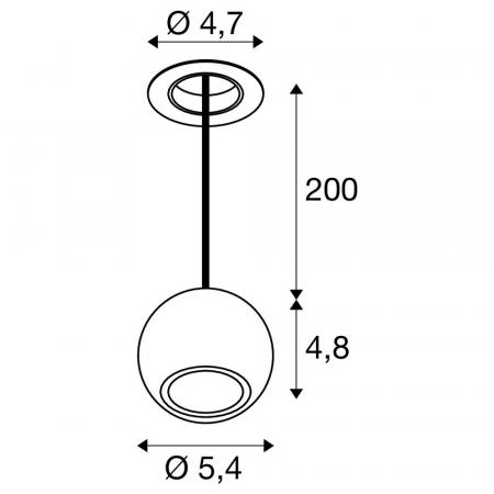 SLV 1010360 DYSKO Einbau Pendelleuchte PHASE 2700K weiß/schwarz - Einbaudurchmesser 47 mm