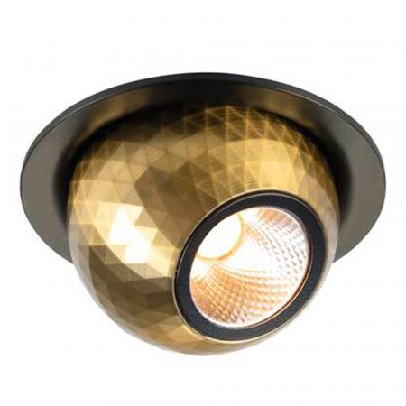 SLV 1010353 DYSKO Deckeneinbauleuchte rund PHASE 2700K schwarz/gold Einbaudurchmesser 65 mm