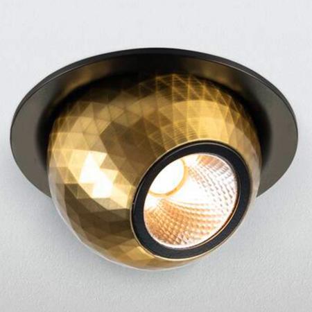 SLV 1010353 DYSKO Deckeneinbauleuchte rund PHASE 2700K schwarz/gold Einbaudurchmesser 65 mm