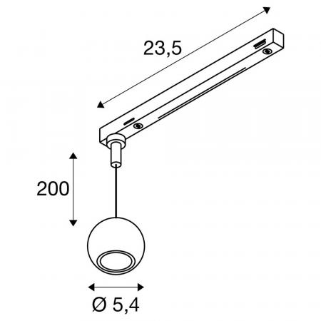 SLV 1010325 DYSKO 1~ Pendelleuchte PHASE 2700K Pendellänge 200 cm 36° weiß/schwarz