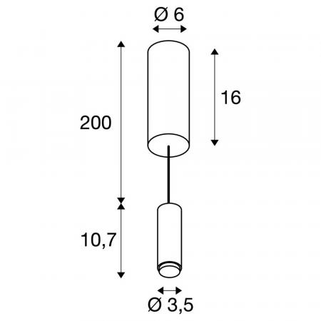 SLV 1010287 LALU® Pendelleuchte LED Base Mix&Match 9,5W 2700/3000K schwarz – Aufbau-Pendelleuchte für individuelle Lichtkonzepte (ohne Schirm) mit frei kombinierbaren Schirmen