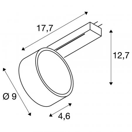 SLV 1010226 KALU 2.0 1~ LED Schienenstrahler 10W 1450lm 3000K 36° Schwarz – moderner Hochvolt-Spot für 1-Phasen Schienensysteme