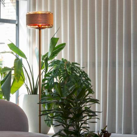 SLV 1010206 PANTILO ROPE 27 Stehleuchte E27 IP20 gold – dekorative Design-Stehleuchte mit Naturseil