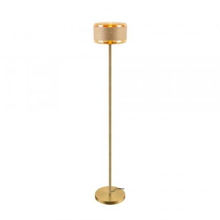 SLV 1010206 PANTILO ROPE 27 Stehleuchte E27 IP20 gold – dekorative Design-Stehleuchte mit Naturseil