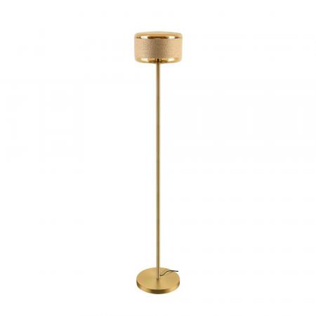 SLV 1010206 PANTILO ROPE 27 Stehleuchte E27 IP20 gold – dekorative Design-Stehleuchte mit Naturseil