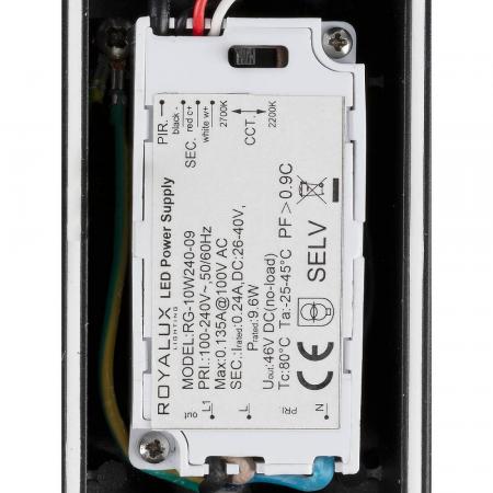 SLV 1010196 TAHA II Wandleuchte SENSOR 10W 2200/2700K 450–500lm IP54 schwarz – dekorative Außenleuchte mit Bewegungsmelder