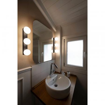 SLV 1010194 SUN MIRROR Wandleuchte triple 13W CCT 2700/3000/4000K IP44 schwarz – kompakte Spiegel- und Badbeleuchtung
