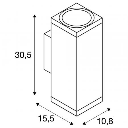 SLV 1010185 THEO PRO L Wandleuchte Single DALI P1 10W 2700K 24° Anthrazit IP65