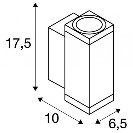 SLV 1010180 THEO PRO S Wandleuchte Up/Down DALI P1 6W 2700K 24° Weiß IP65