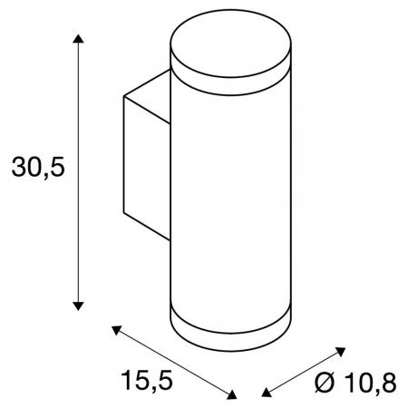 SLV 1010169 HELIA PRO L Wandaufbauleuchte DALI 10W 2700K anthrazit IP65