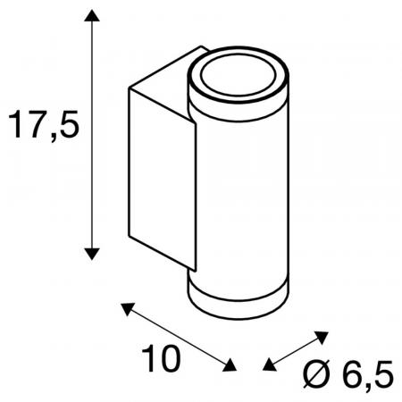 SLV 1010168 HELIA PRO S Wandaufbauleuchte up/down DALI 12W 2700K weiß IP65
