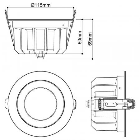 SLV 1010761 DOWNLIGHT P 115 18 WM 840 60 ML WH IP54 – 11W LED Einbaudownlight 4000K 60° weiß CRI80  - Einbaudurchmesser: 10 cm