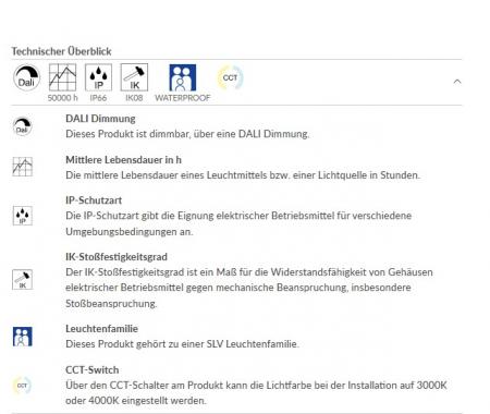 SLV 1010839 WATERPROOF V 1500 60 830/840/850 ML DALI IP66 – 23W LED Feuchtraumleuchte 1500mm 3000–5000K IK08