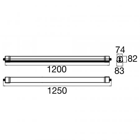 SLV 1010835 WATERPROOF V 1200 41 830/840/850 ML IP66 – 15W LED Feuchtraumleuchte 1200mm 3000–5000K IK08