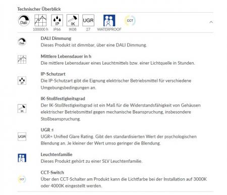 SLV 1010832 WATERPROOF P 1500 81 830/840/850 ML DALI EM 3H IP66 – 26W LED Feuchtraumleuchte 1500mm 3000–5000K IK08 Notlicht 3h