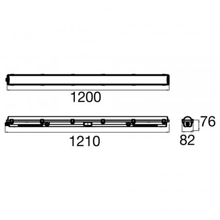 SLV 1010809 WATERPROOF C 1200 57 830/840/850 ML IP66 – 21W LED Feuchtraumleuchte 120cm 3000/4000/5000K CRI80
