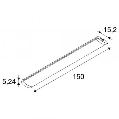 SLV 1010918 BATTEN FLAT P 1500 72 830/840/850 ML Microwave WH – LED Deckenleuchte IP44 27W HF Sensor CCT 3000/4000/5000K