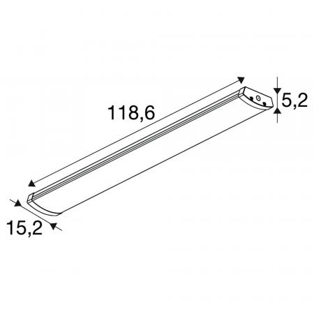 SLV 1010909 BATTEN FLAT P 1200 52 830/840/850 ML WH – 19W LED Batten Leuchte 1200mm 3000–5000K IP44 IK04