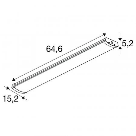 SLV 1010908 BATTEN FLAT P 600 27 830/840/850 ML Microwave WH – 11W LED Batten Leuchte 600mm 3000–5000K IP44 HF-Sensor IK04