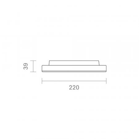 Sigor Aufbauleuchte Shine 220mm weiß Ra90 DALI 8/10/15W 3000/4000K IP20 110° 800/900/1350lm