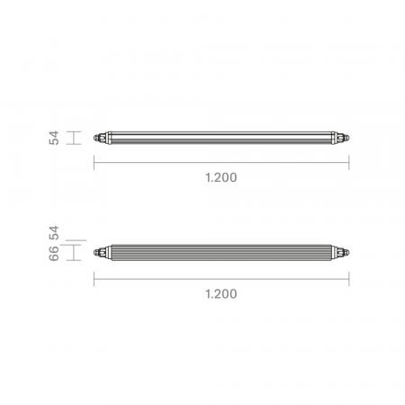 120cm Sigor Feuchtraumleuchte Tricolour 1200 3-CCT 33W 3000/4000/5700K IP65 120° 4000lm Ra80