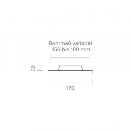 Sigor Einbauleuchte Fled Downlight 170mm weiß 12W 3000/4000/5000K IP20 120° 740lm RA90