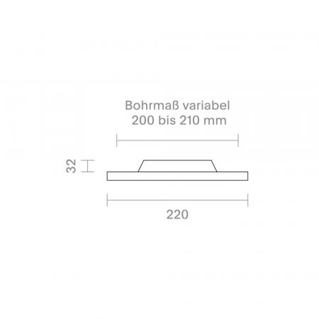 Sigor Einbauleuchte Fled Downlight 220mm weiß 18W 3000/4000/5000K IP20 120° 1300lm RA90