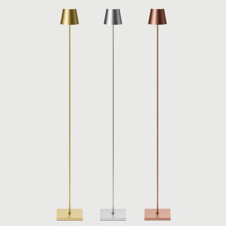 Sigor Akku-Stehleuchte Nuindie 1200mm goldfarben  rund 2,2W FlexMood 2200K/2700K IP54 168/197lm Ra85