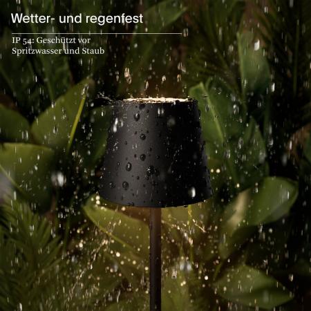 Sigor Akku-Tischleuchte Nuindie pocket 210mm nachtschwarz 1,4W Flex-Mood 2200K/2700K IP54 Ra85 USB-C dim