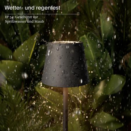 Sigor Akku-Tischleuchte Nuindie pocket 210mm graphitgrau 1,4W Flex-Mood 2200K/2700K IP54 Ra85 USB-C dim