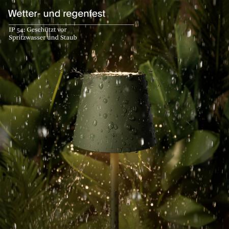 Sigor Akku-Tischleuchte Nuindie pocket 210mm tannengrün 1,4W Flex-Mood 2200K/2700K IP54 Ra85 USB-C dim