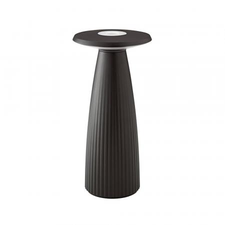 Sigor Akku-Tischleuchte Nuflair rund nachtschwarz dimmbar IP54 In- & Outdoor