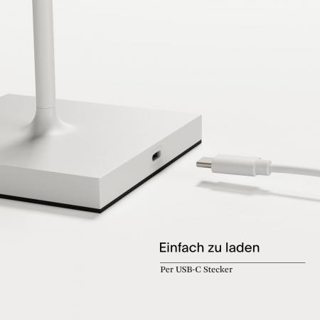 Sigor Akku-Tischleuchte Nuindie USB-C 380mm schneeweiß 2,2W FlexMood 2200K/2700K IP54 168/197lm Ra85