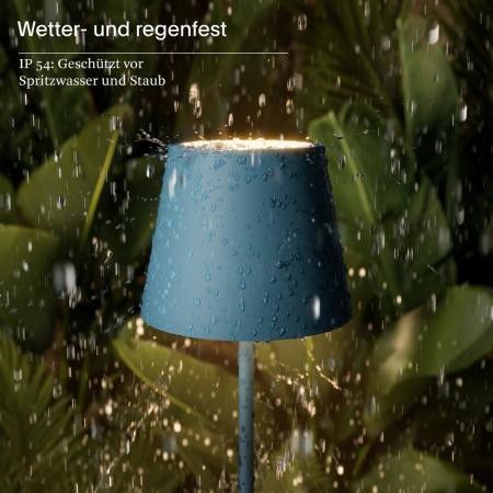 Sigor Akku-Tischleuchte Nuindie USB-C 380mm delphinblau 2,2W FlexMood 2200K/2700K IP54 168/197lm Ra85