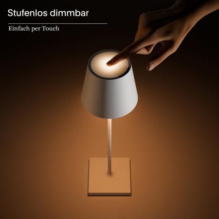 Sigor Akku-Tischleuchte Nuindie USB-C 380mm dünenbeige 2,2W FlexMood 2200K/2700K IP54 168/197lm Ra85