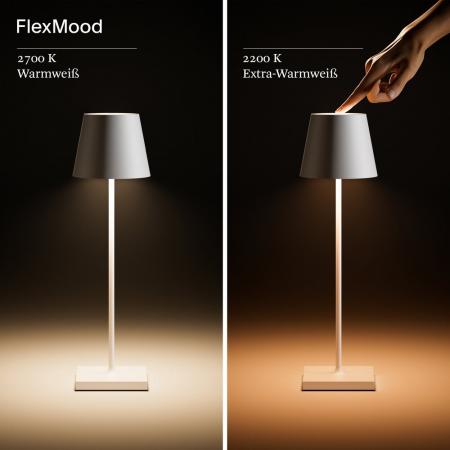 Sigor Akku-Tischleuchte Nuindie 380mm pflaumenblau 2,2W FlexMood 2200K/2700K IP54 168/197lm Ra85