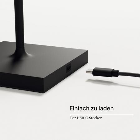 Sigor Akku-Tischleuchte Nuindie mini USB-C nachtschwarz 2,2W FlexMood 2200K/2700K IP54 168/197lm Ra85