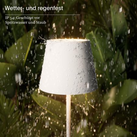 Sigor Akku-Tischleuchte Nuindie mini USB-C schneeweiß 2,2W FlexMood 2200K/2700K IP54 168/197lm Ra85