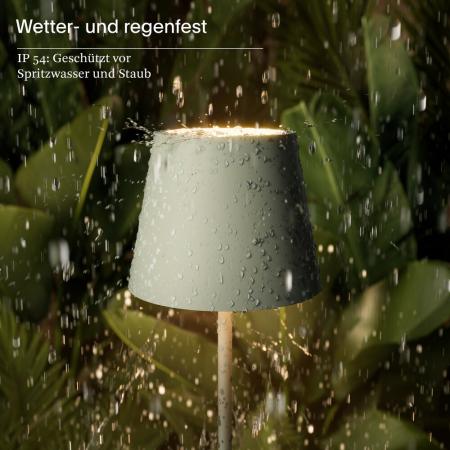 Sigor Akku-Tischleuchte Nuindie mini USB-C salbeigrün 2,2W FlexMood 2200K/2700K IP54 168/197lm Ra85