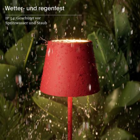 Sigor Akku-Tischleuchte Nuindie mini USB-C feuerrot 2,2W FlexMood 2200K/2700K IP54 168/197lm Ra85