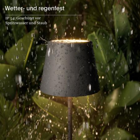 Sigor Akku-Stehleuchte Nuindie 1200mm graphitgrau rund 2,2W FlexMood 2200K/2700K IP54 168/197lm Ra85