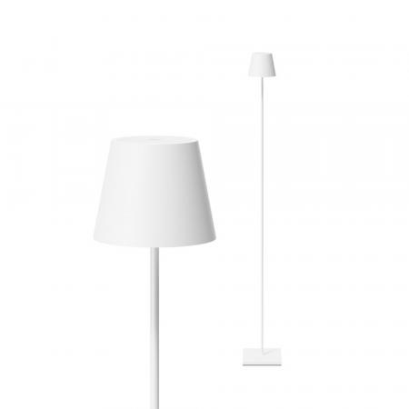 Sigor Akku-Stehleuchte Nuindie 1200mm schneeweiß rund 2,2W FlexMood 2200K/2700K IP54 168/197lm Ra85