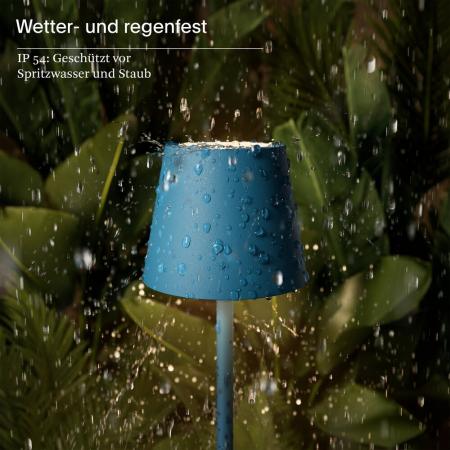 Sigor Akku-Tischleuchte Nuindie pocket 210mm delfinblau 1,4W Flex-Mood 2200K/2700K IP54 Ra85 USB-C dim